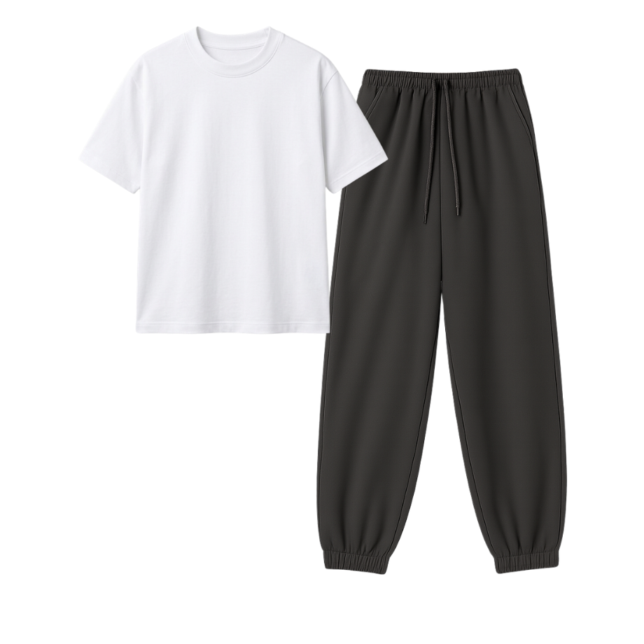 Charcoalgrey Sweatpant With Regular T-Shirt