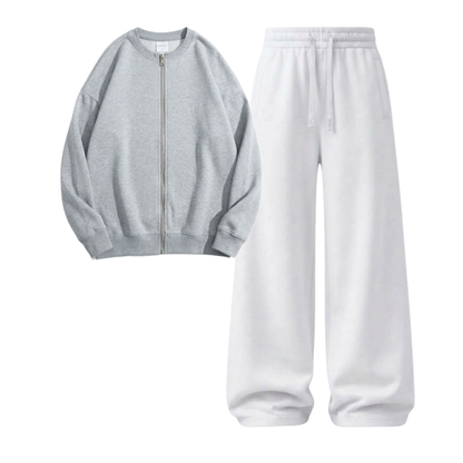 White Wide-Leg Trouser With Zweat
