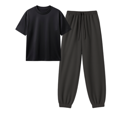 Charcoalgrey Sweatpant With Regular T-Shirt