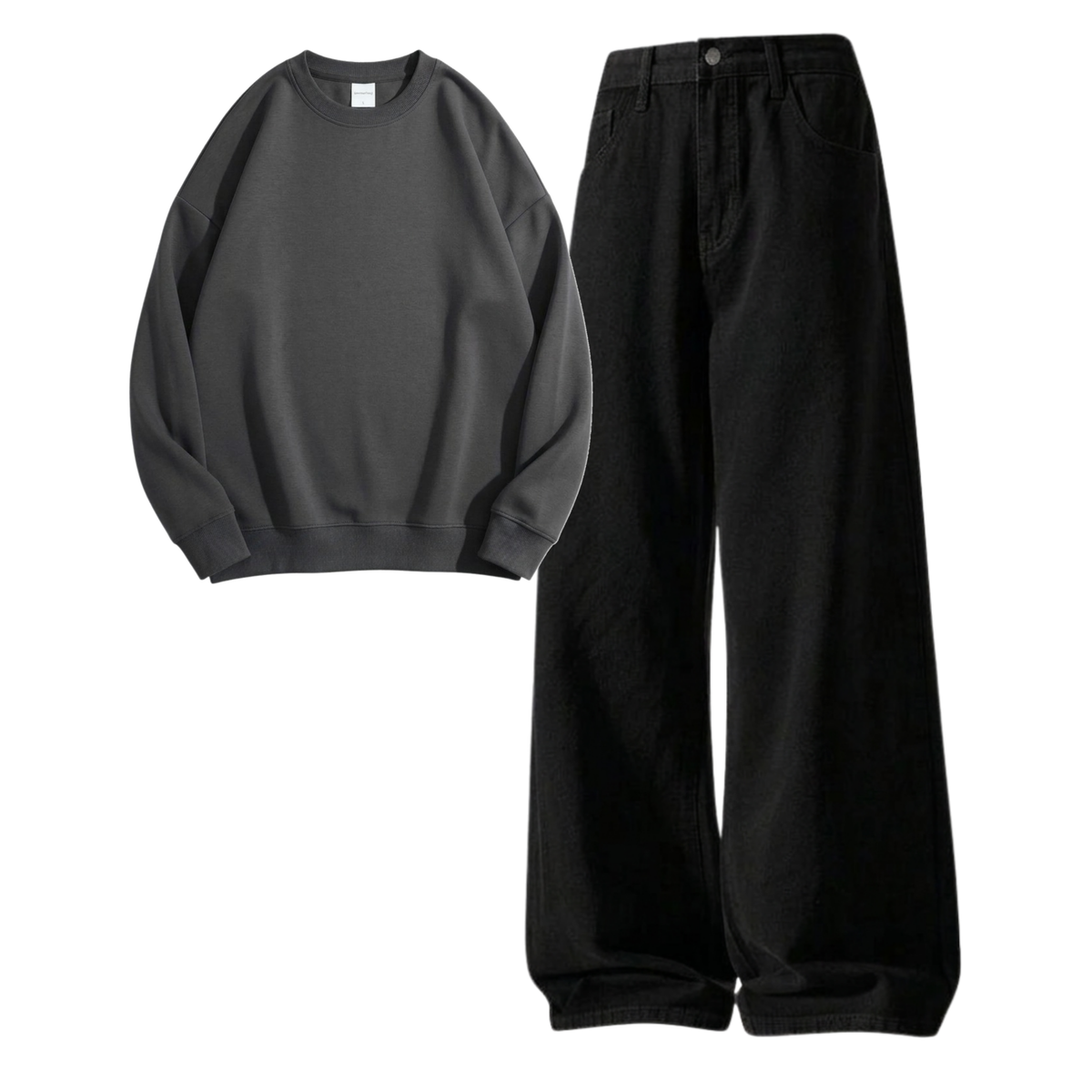 Black Baggy Jeans With Sweatshirt