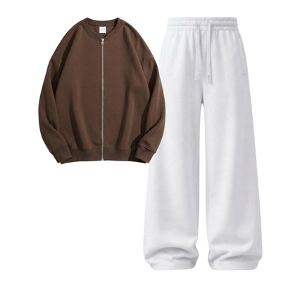 White Wide-Leg Trouser With Zweat
