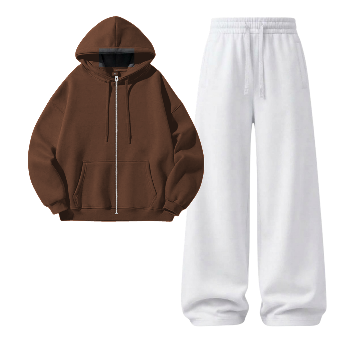 White Wide-Leg Trouser With Zipper