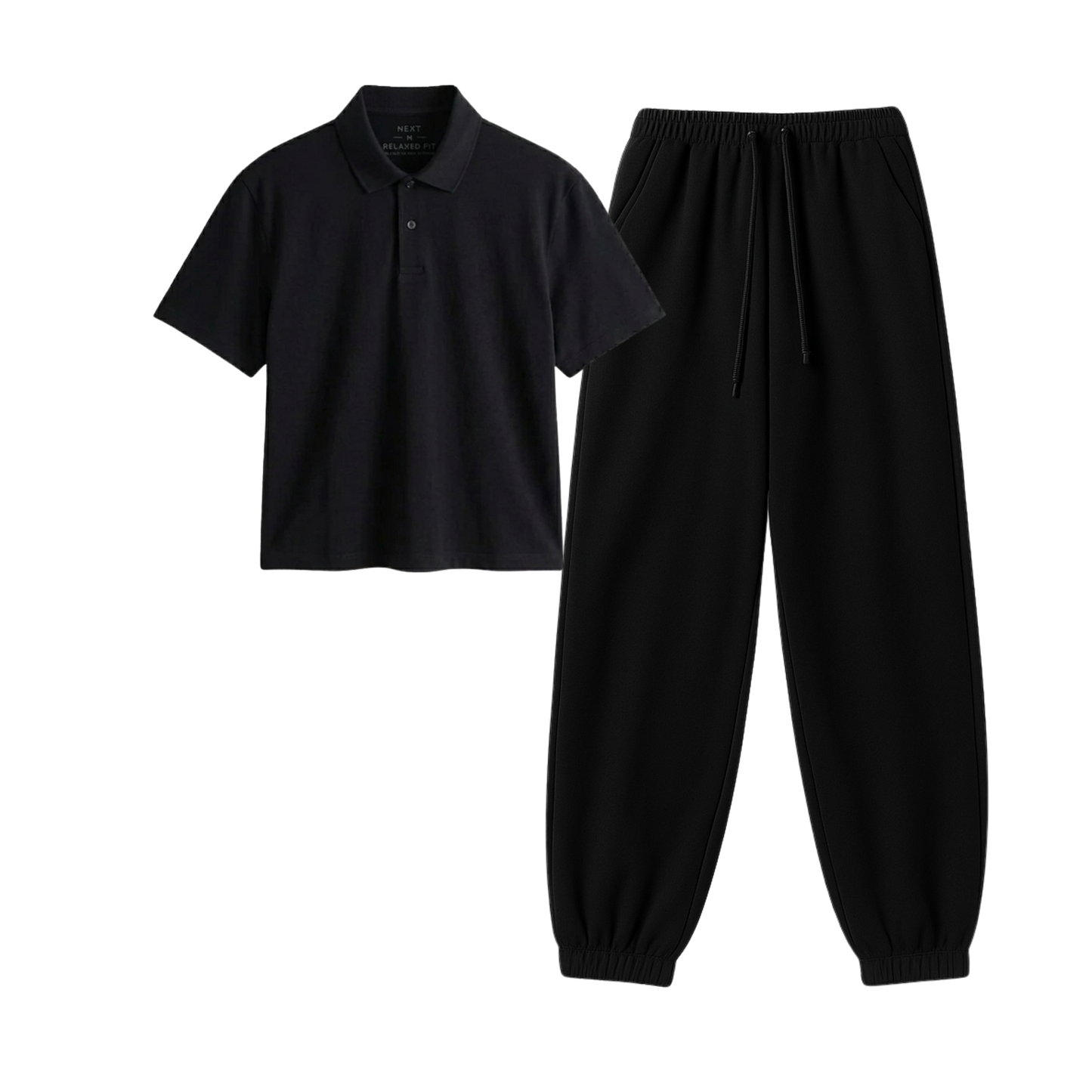 Black Sweatpant With Crop Polo