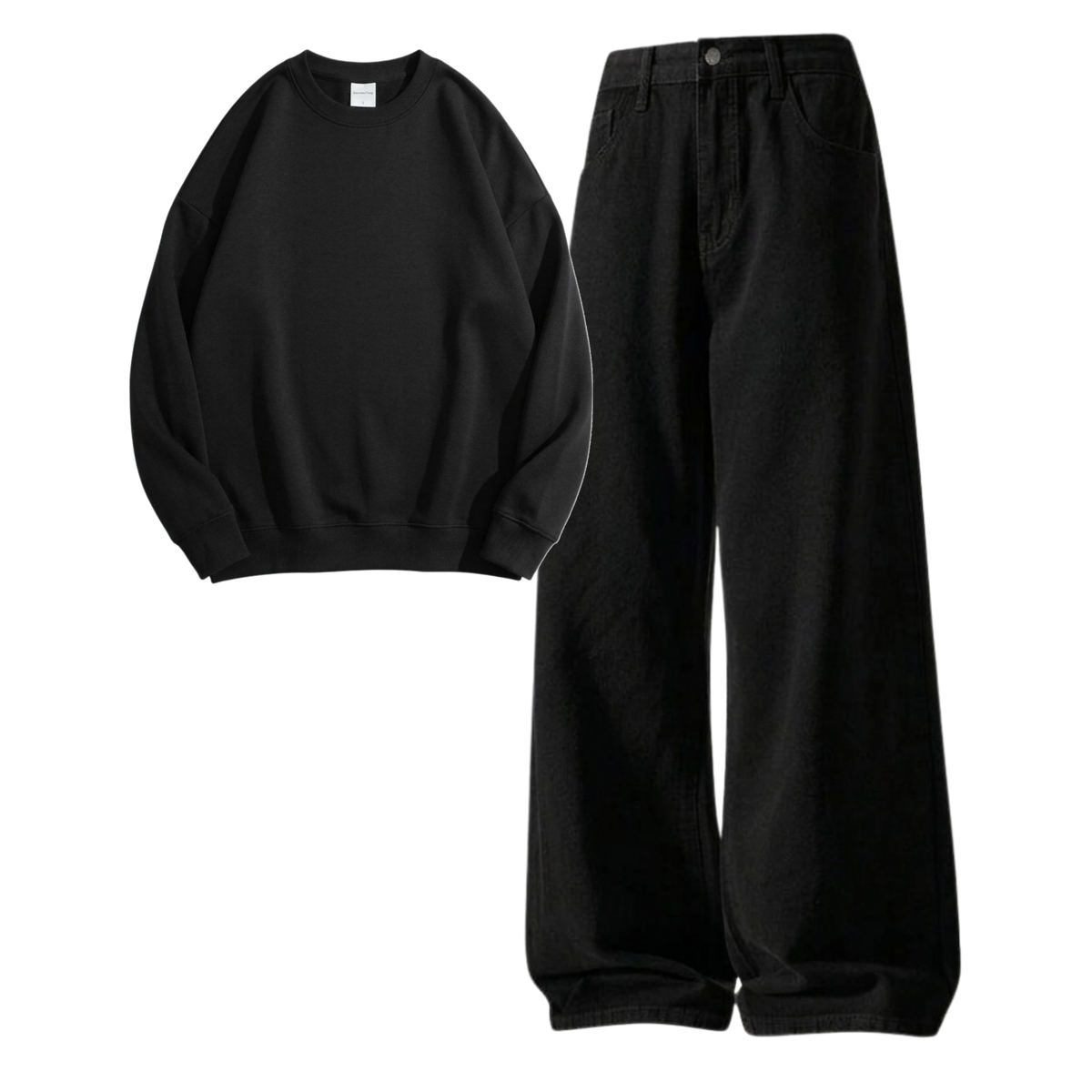 Black Baggy Jeans With Sweatshirt