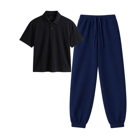 Navyblue Sweatpant With Crop Polo