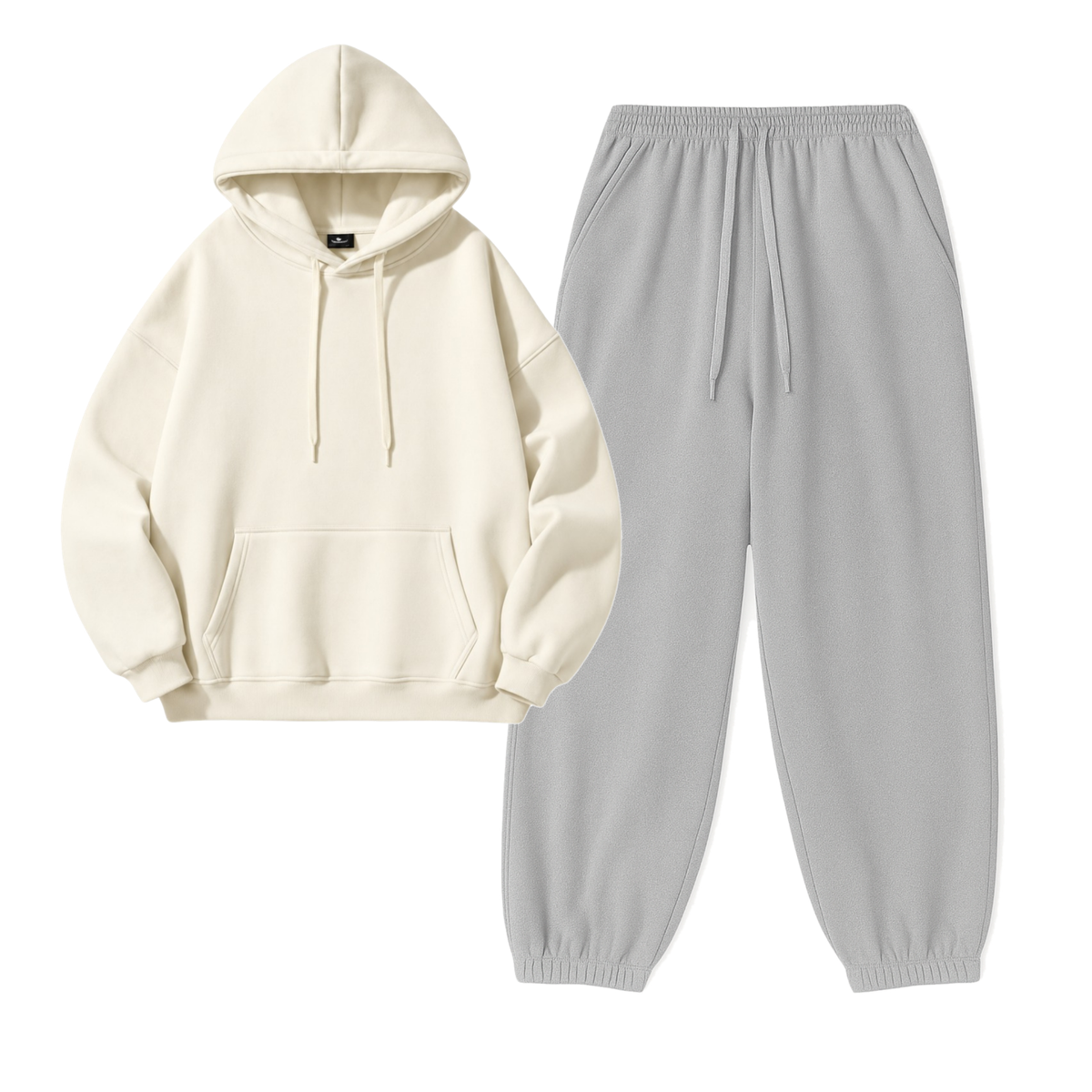 Lightgrey Sweatpant With Hoodie