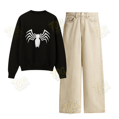 Baggy Jeans With Venom Sweatshirt