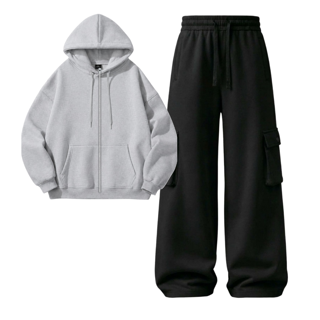 Black Cargo With Zipper