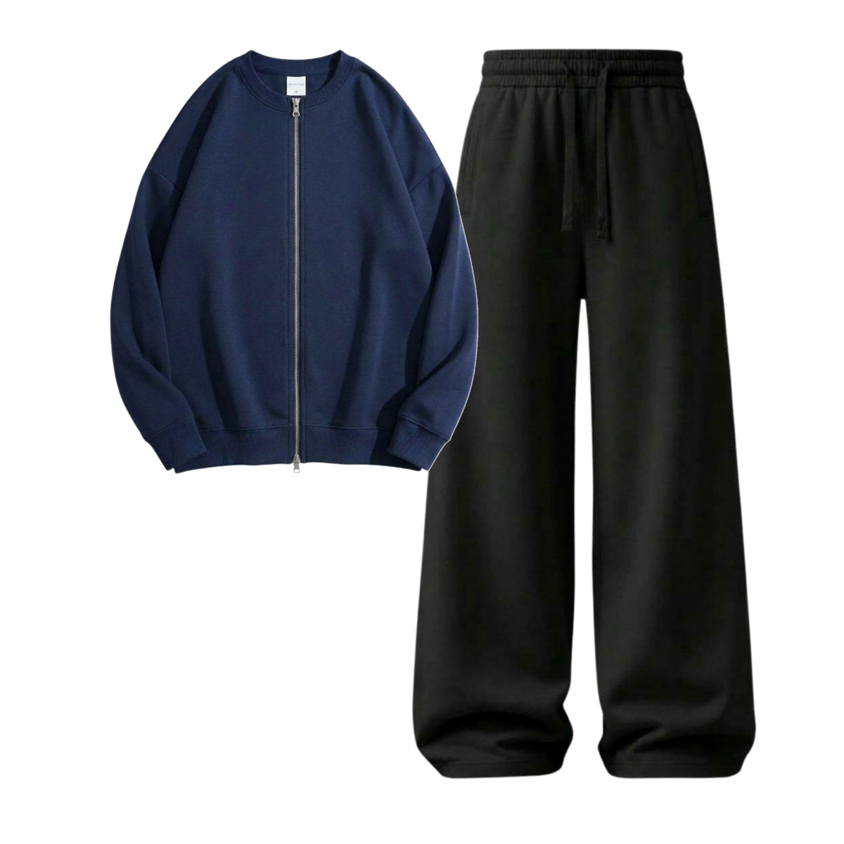 Black Wide-Leg Trouser With Zweat