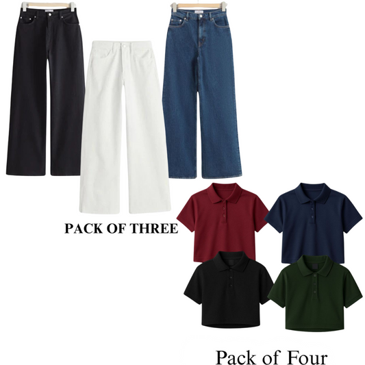Pack of Jeans with Crop Polo