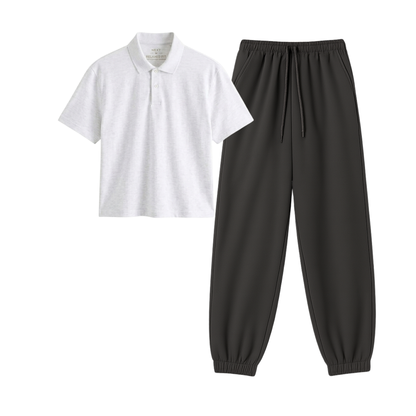 Charcoalgrey Sweatpant With Crop Polo