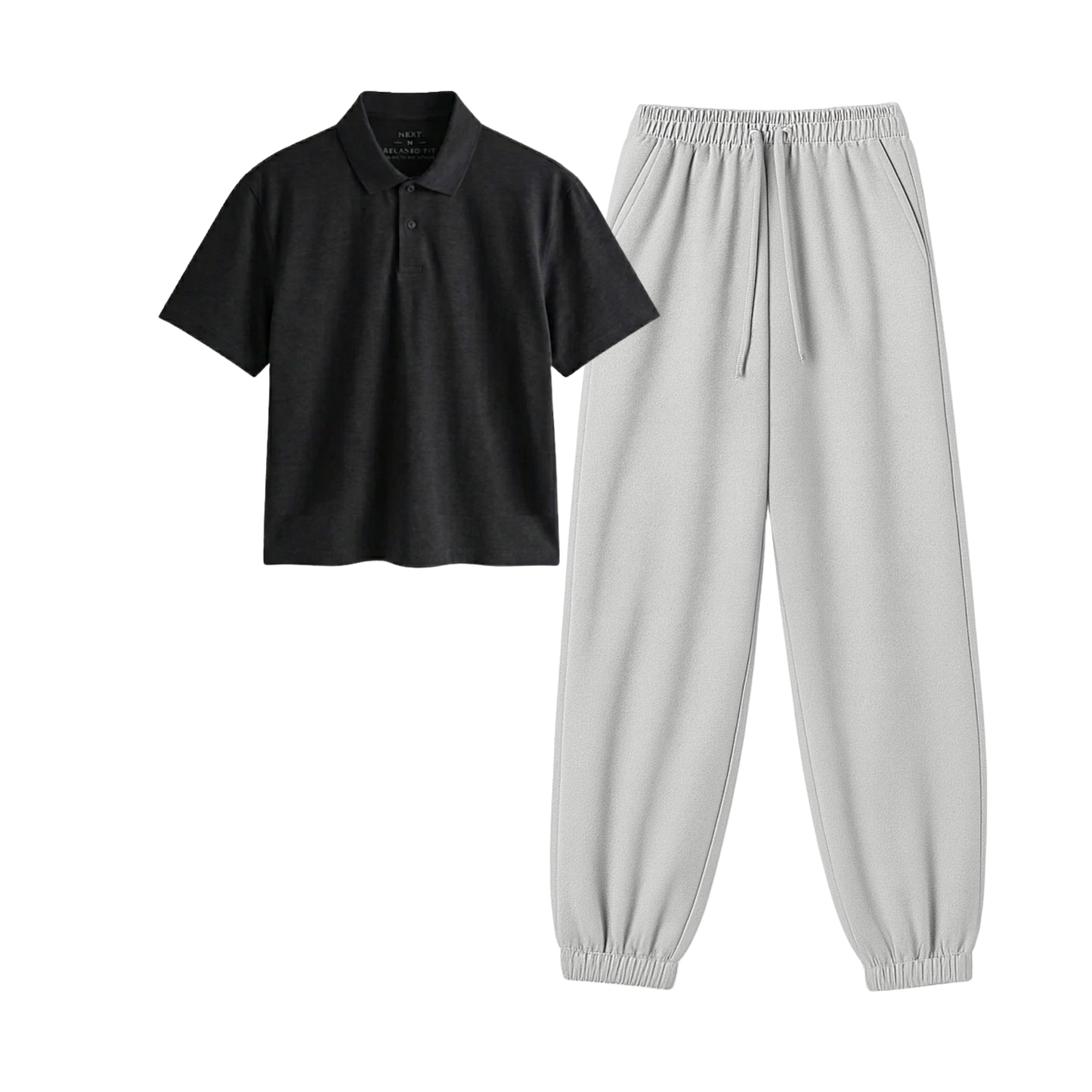 Lightgrey Sweatpant With Crop Polo
