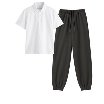Charcoalgrey Sweatpant With Polo