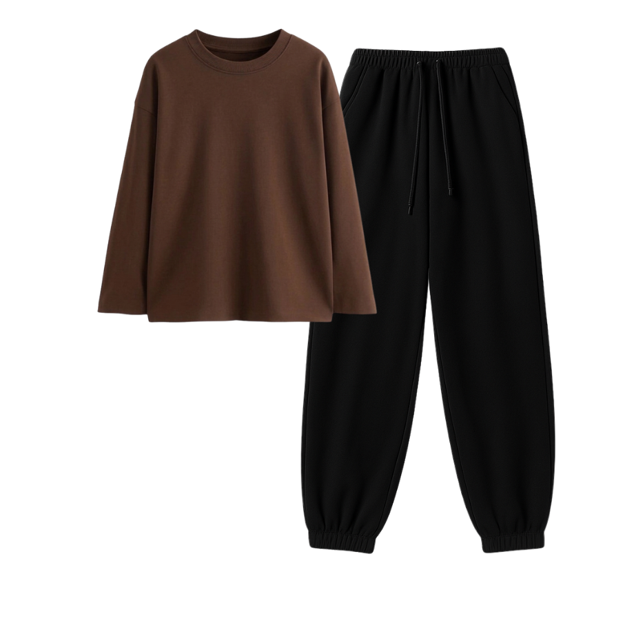 Black Sweatpant With Full Sleeves T-Shirt