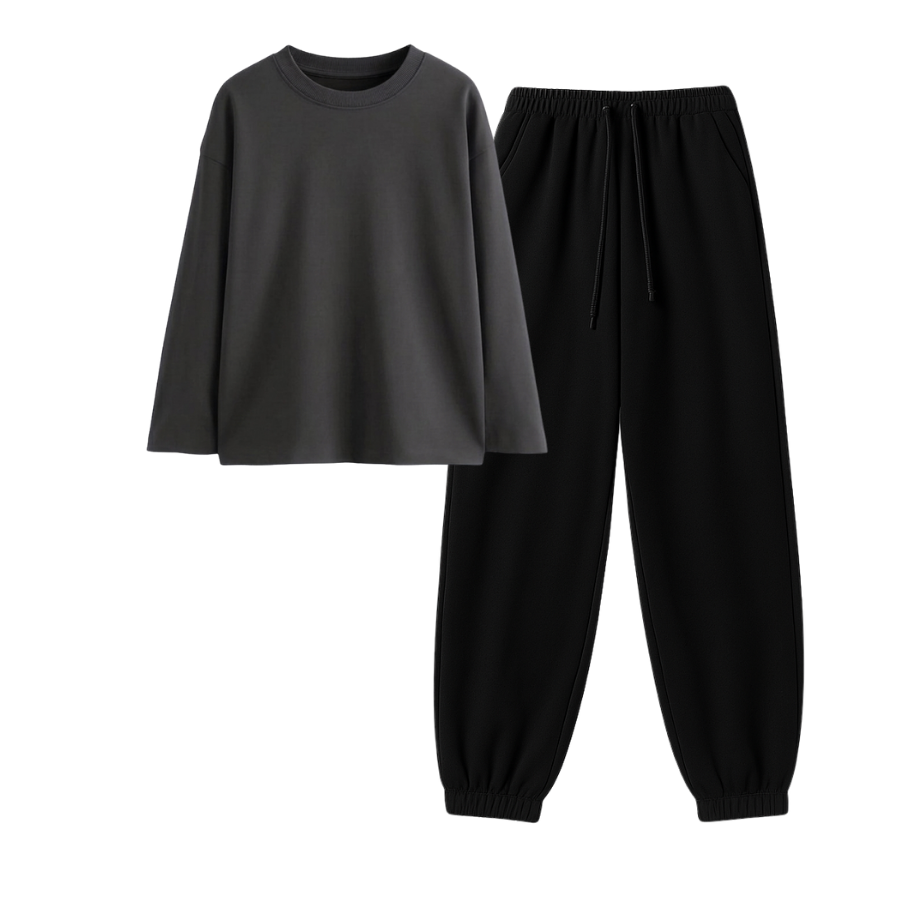 Black Sweatpant With Full Sleeves T-Shirt