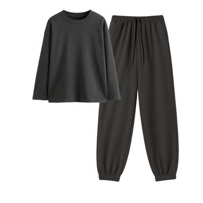 Charcoalgrey Sweatpant With Full Sleeves T-Shirt