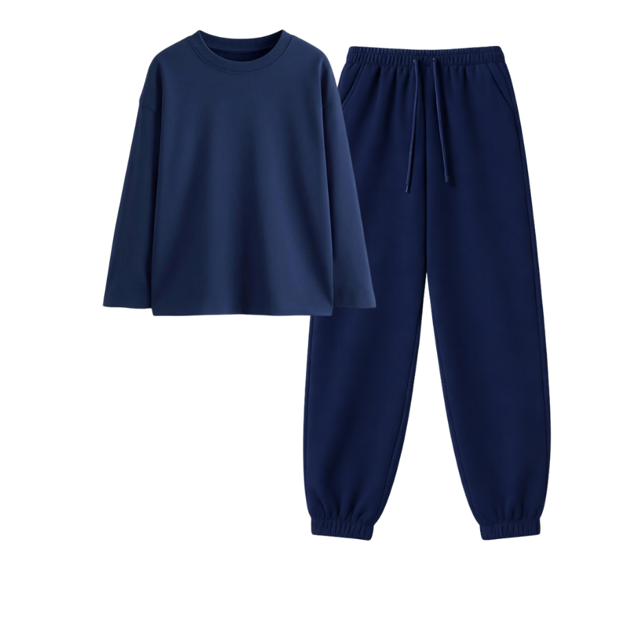 Navyblue Sweatpant With Full Sleeves T-Shirt