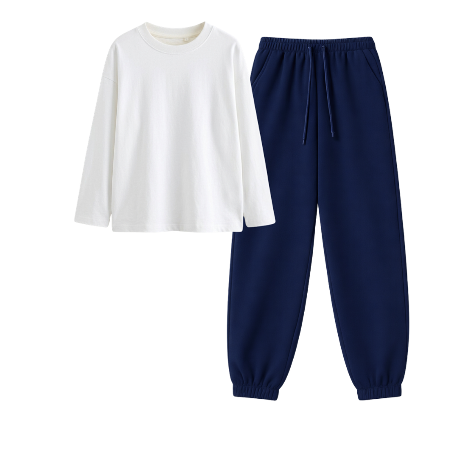Navyblue Sweatpant With Full Sleeves T-Shirt
