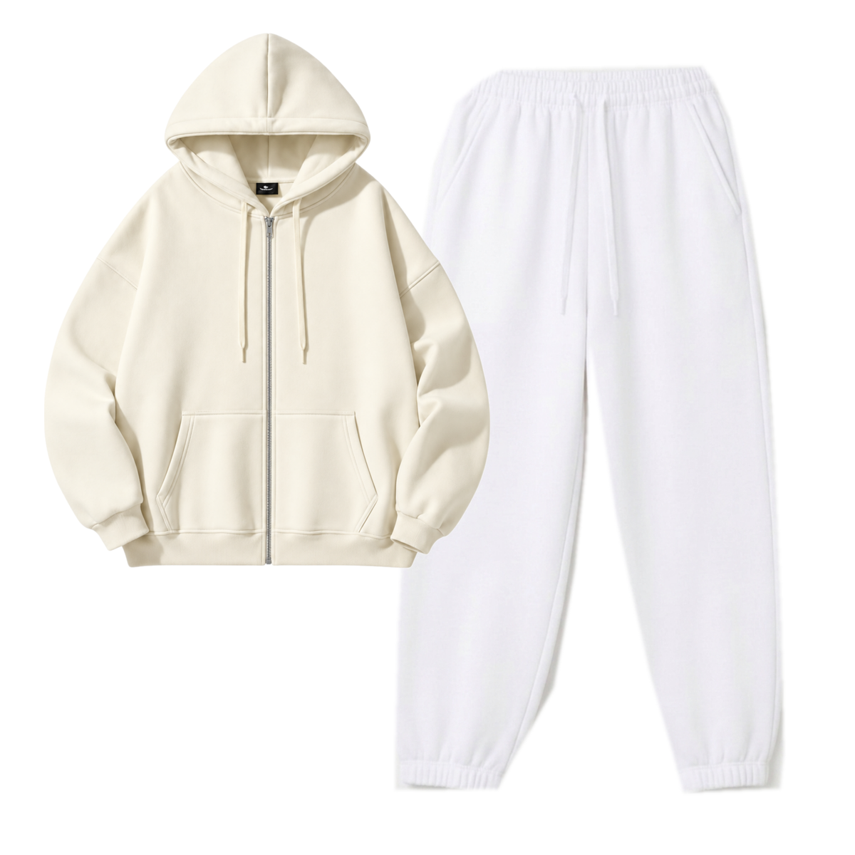 White Sweatpant With Zipper