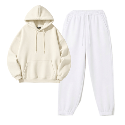 White Sweatpant With Hoodie