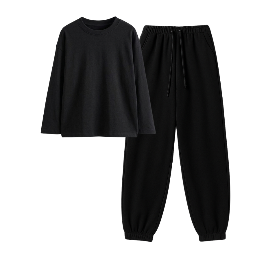 Black Sweatpant With Full Sleeves T-Shirt