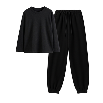 Black Sweatpant With Full Sleeves T-Shirt