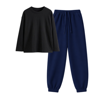 Navyblue Sweatpant With Full Sleeves T-Shirt