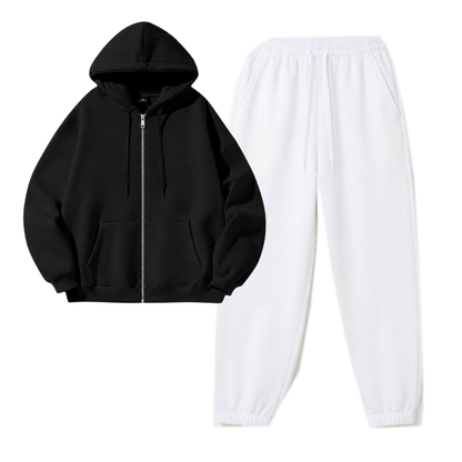 White Sweatpant With Zipper