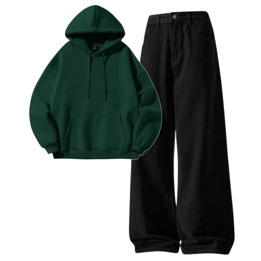 Black Baggy Jeans With Hoodie