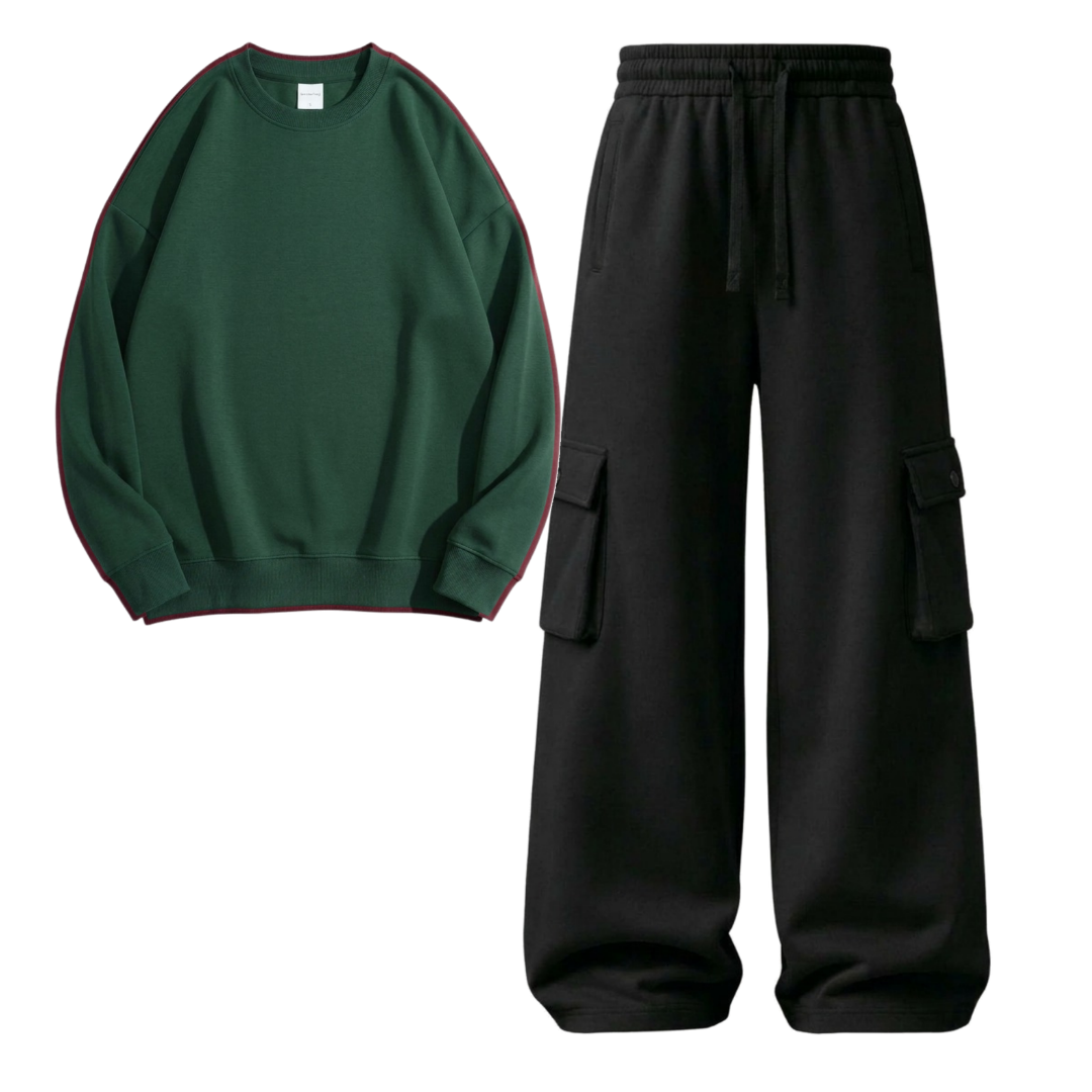 Black Cargo With Sweatshirt