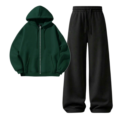 Black Wide-Leg Trouser With Zipper
