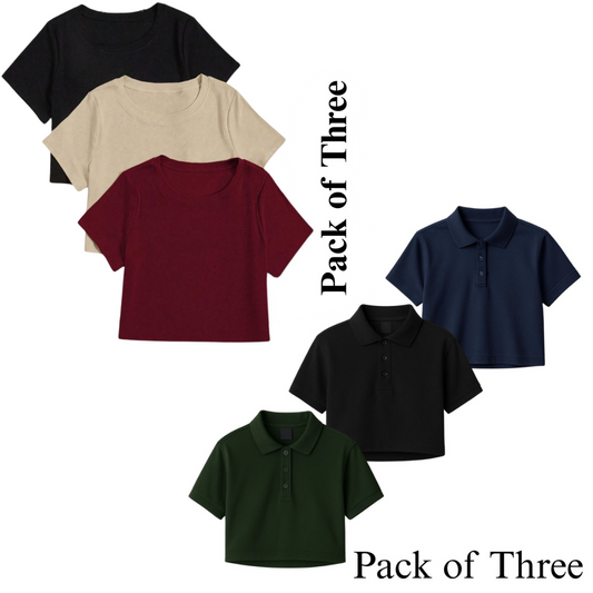 Pack of Crop Tee with Crop Polo