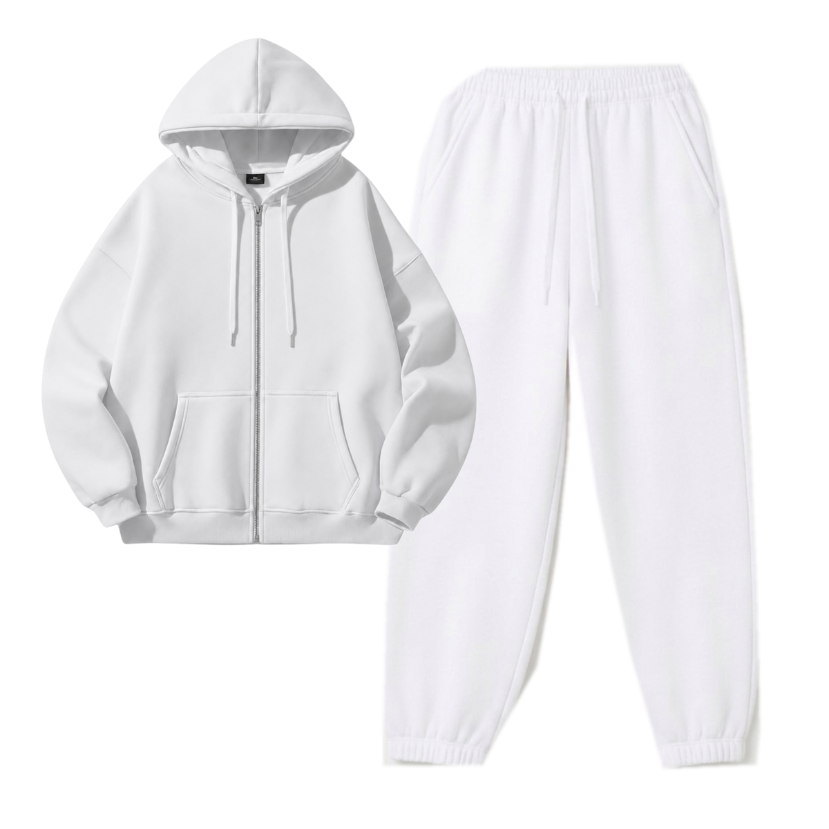 White Sweatpant With Zipper