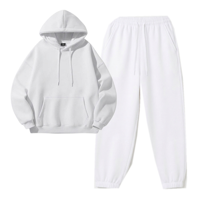 White Sweatpant With Hoodie