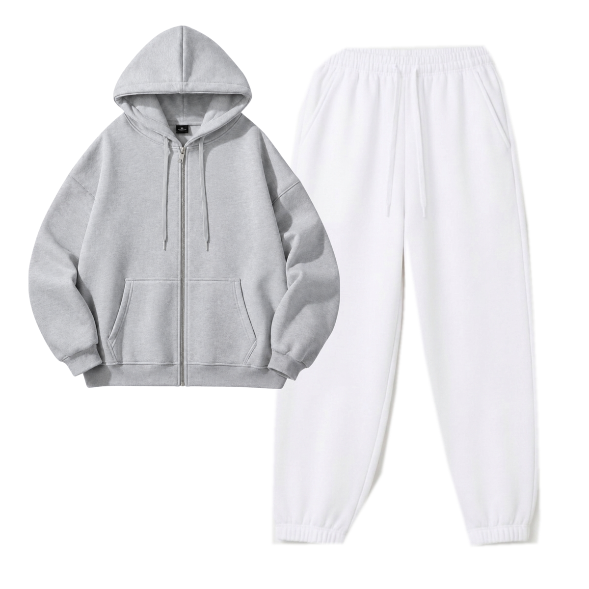 White Sweatpant With Zipper