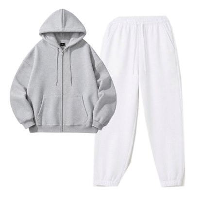 White Sweatpant With Zipper