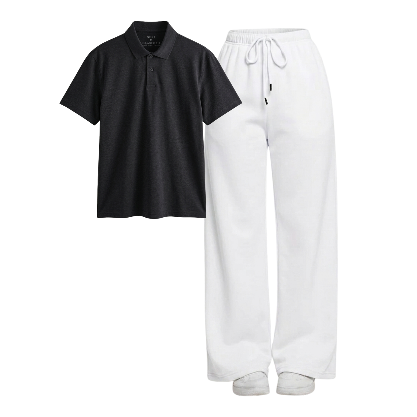 White Wide-Leg Trouser With Polo