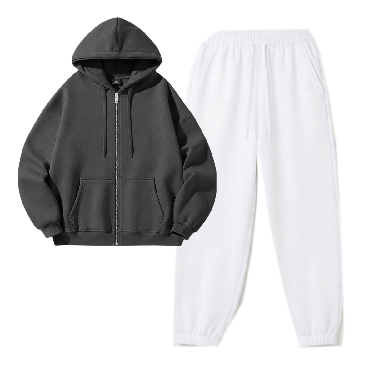 White Sweatpant With Zipper
