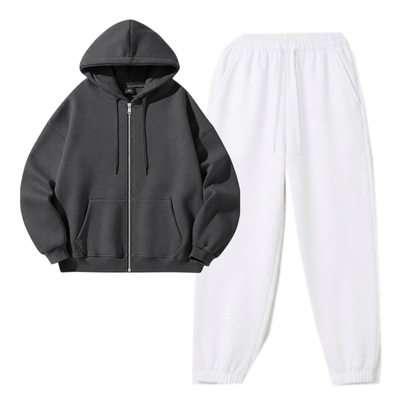 White Sweatpant With Zipper