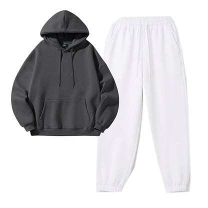 White Sweatpant With Hoodie