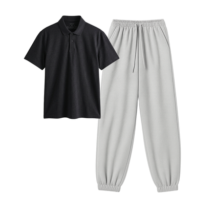 Lightgrey Sweatpant With Polo