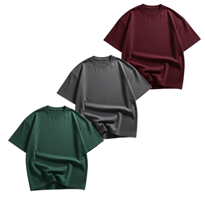 Pack Of 3 Oversized Drop Shoulder T-Shirt