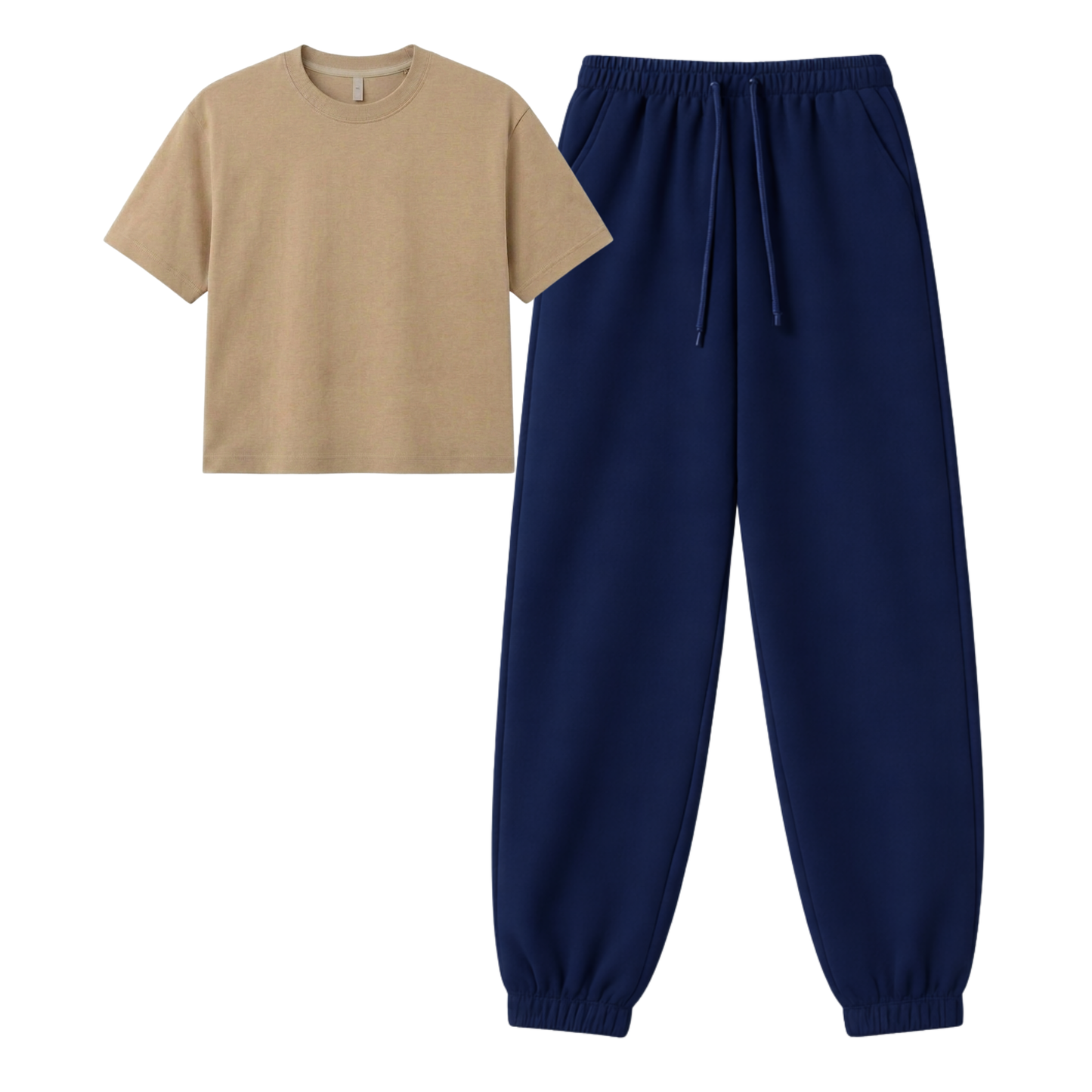 Navyblue Sweatpant With Crop T-Shirt