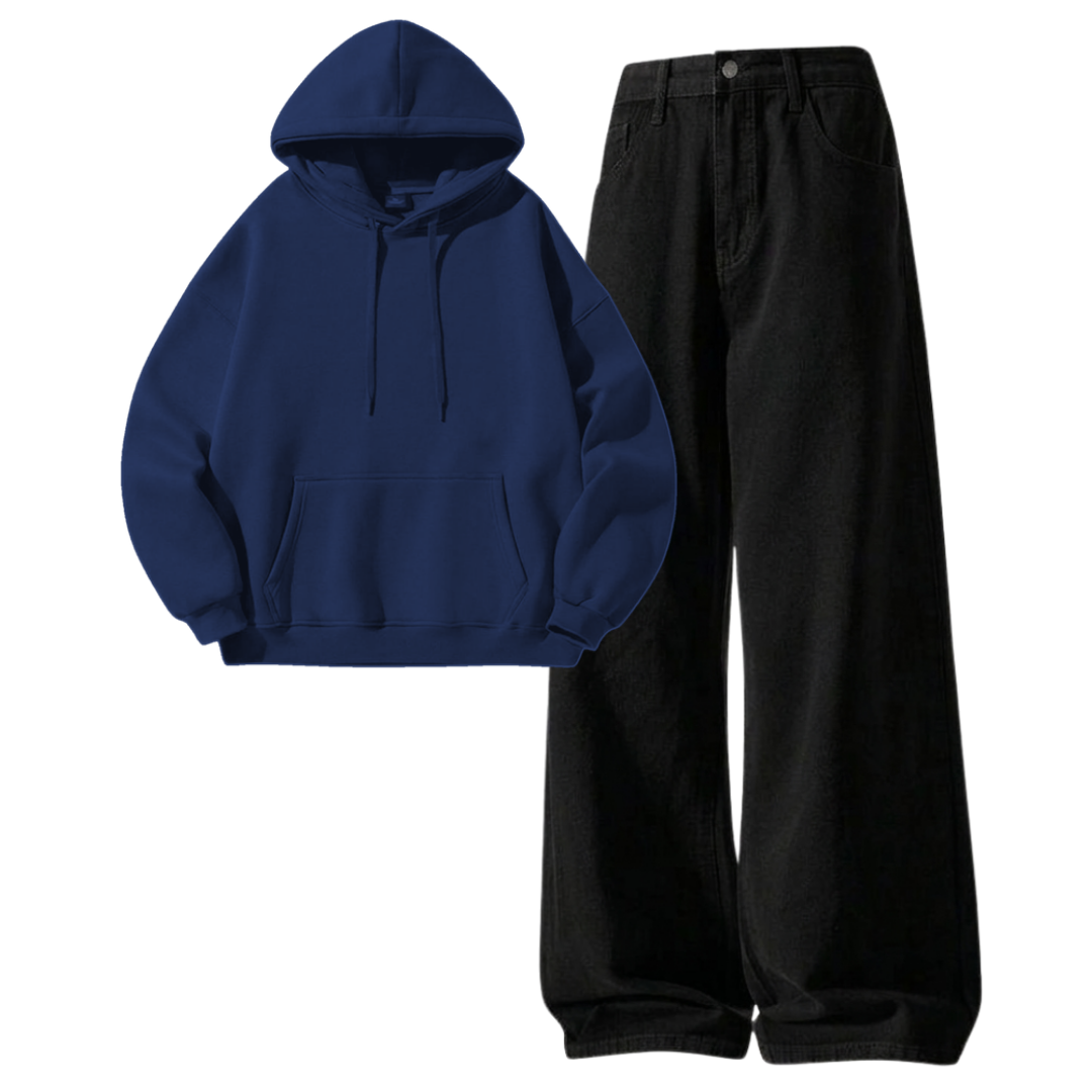Black Baggy Jeans With Hoodie