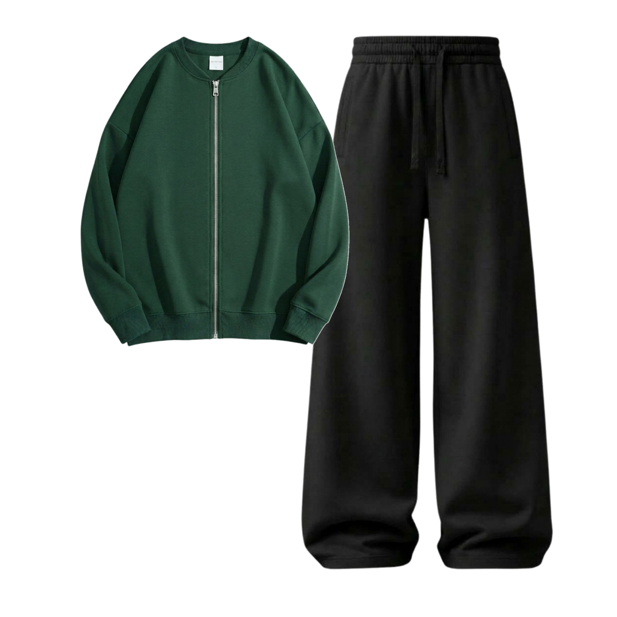 Black Wide-Leg Trouser With Zweat