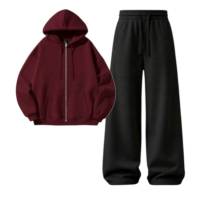 Black Wide-Leg Trouser With Zipper