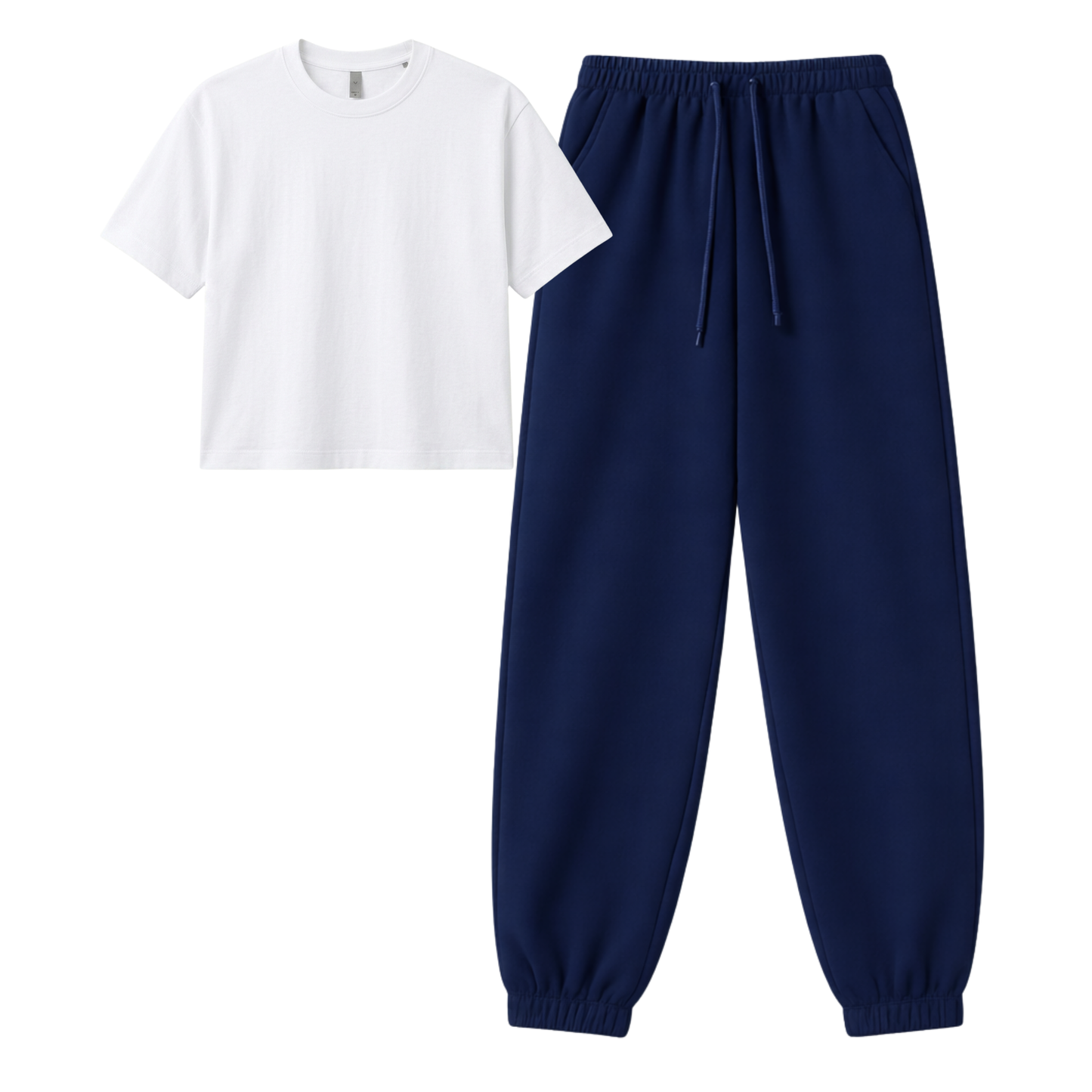 Navyblue Sweatpant With Crop T-Shirt