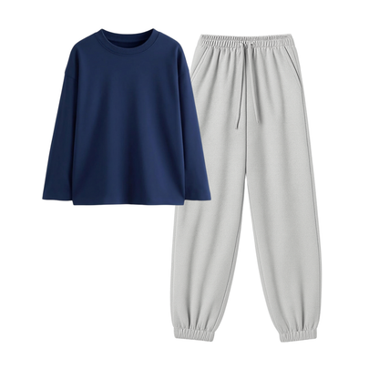 Lightgrey Sweatpant With Full Sleeves T-Shirt
