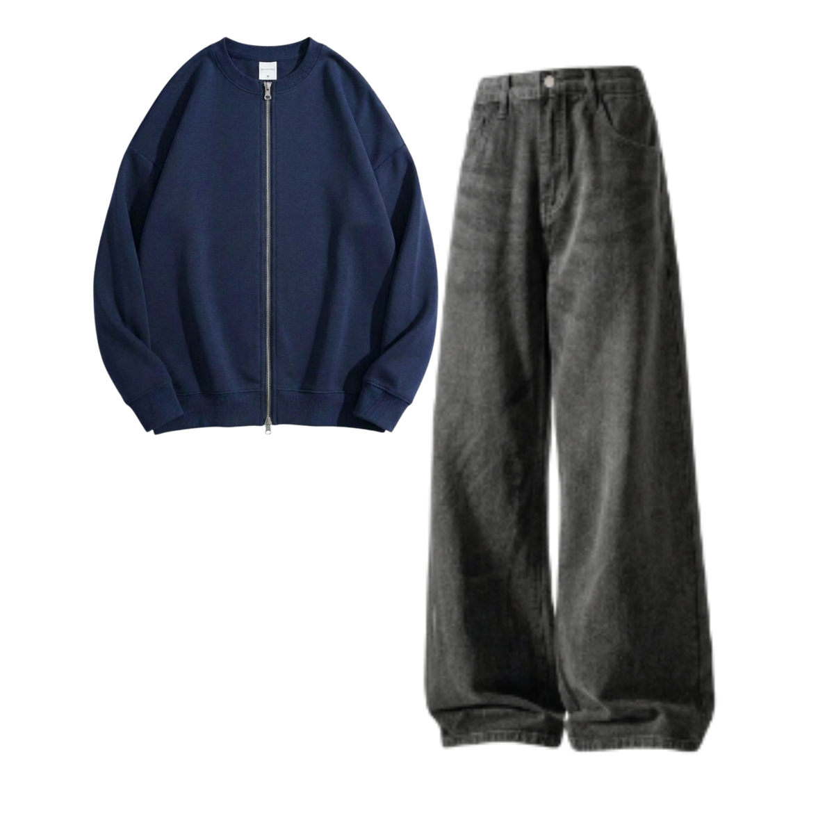Acid Ash Baggy Jeans With Zweat