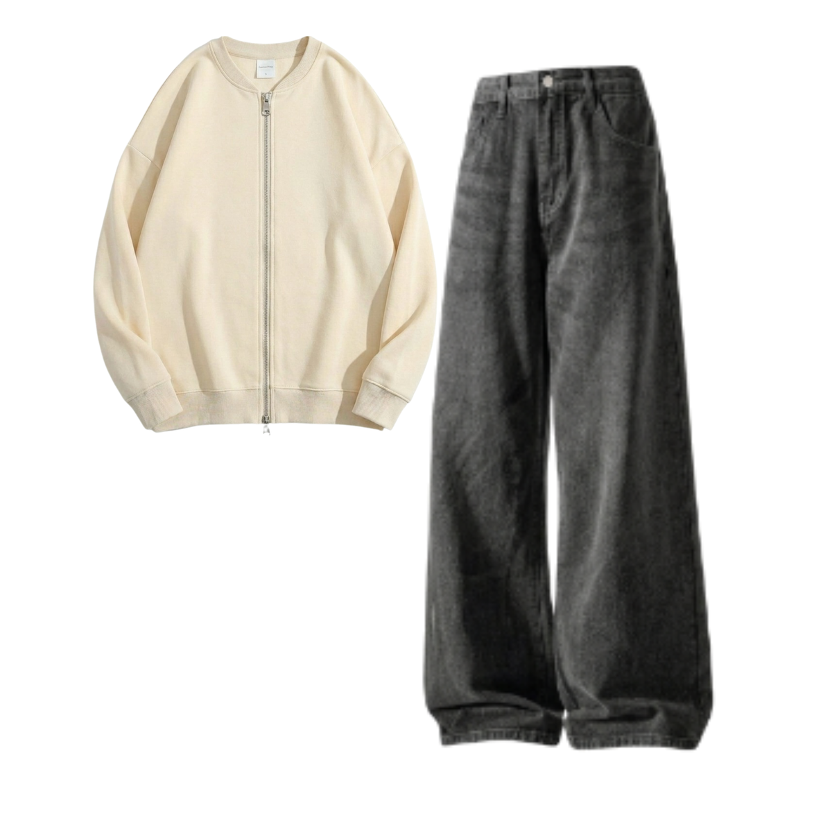 Acid Ash Baggy Jeans With Zweat